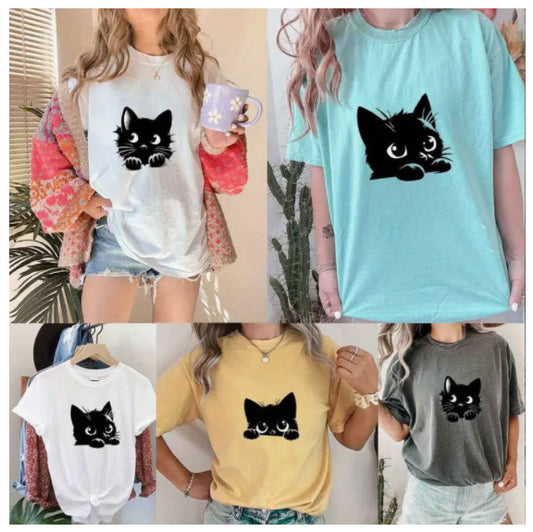 Little Black Cat Peeks At Heat Transfer Printing