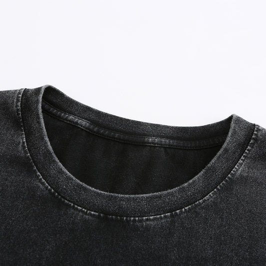 Made Old Short Sleeve Men's Cotton Off Shoulder Tide Crewneck T-shirt