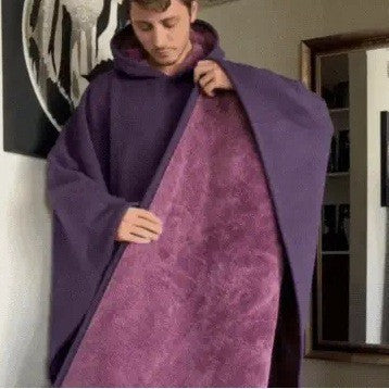 Hooded Button Woolen Cloak Tops Same Style