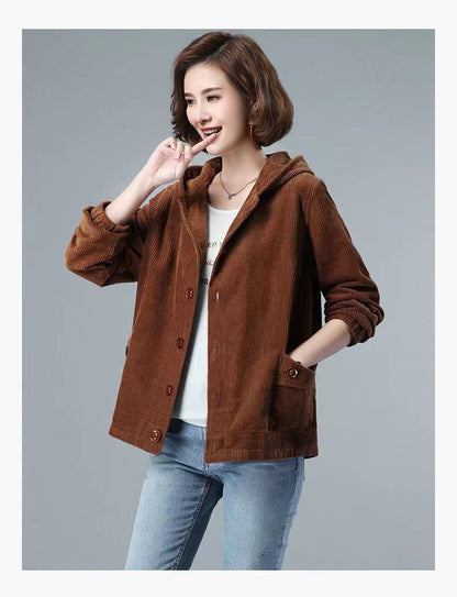 Corduroy Thickening Minimalist Oversized Loose Coat