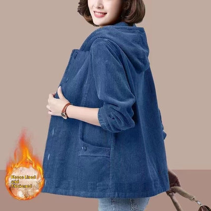 Corduroy Thickening Minimalist Oversized Loose Coat