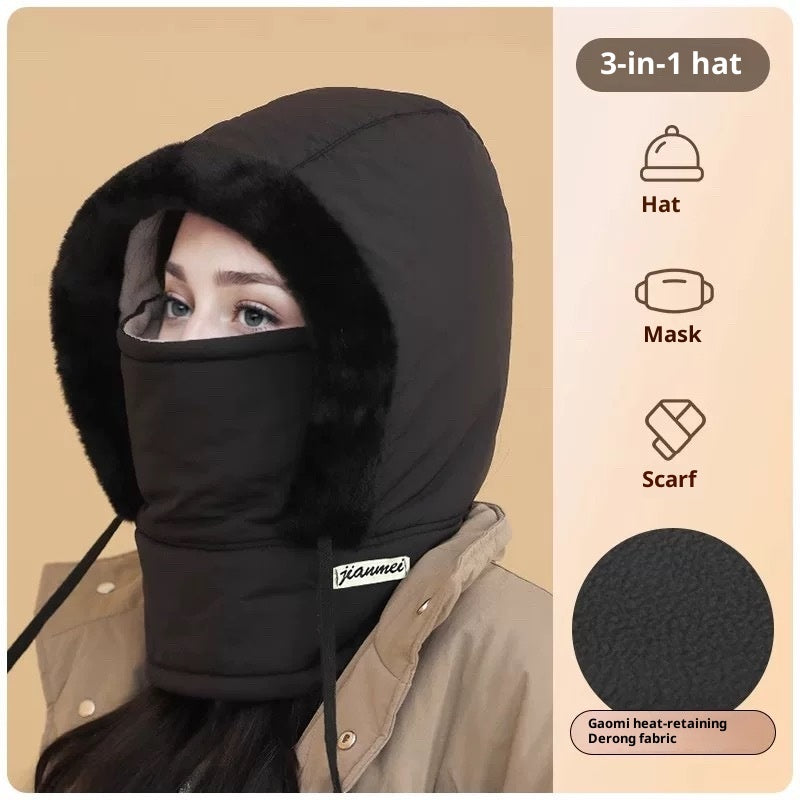 Cold-proof Ushanka Thick Mask Integrated Wind-proof Cap