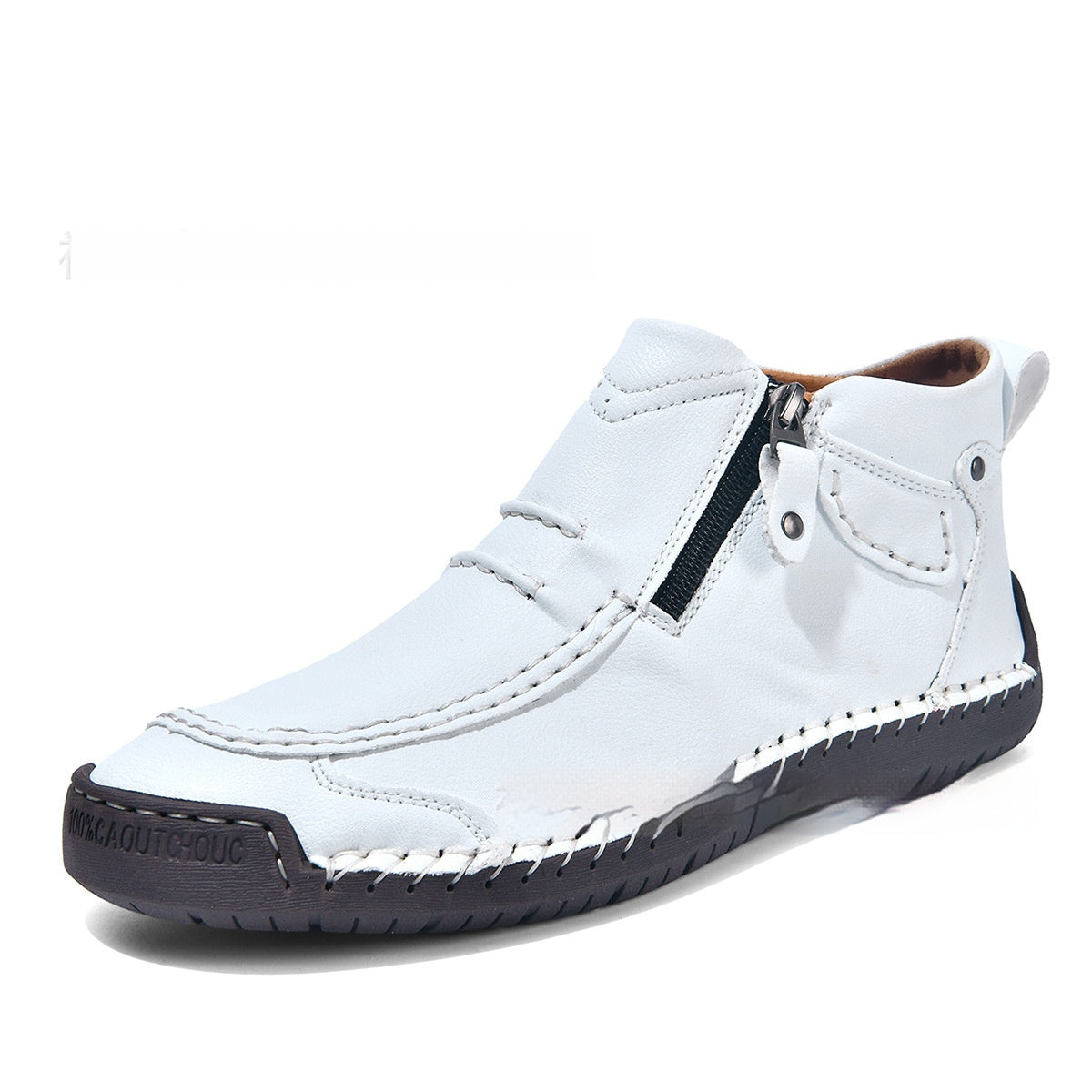 Men's Flats Ankle Boots Fashion Casual Side-zipper Boot Temperament Commuter Shoes