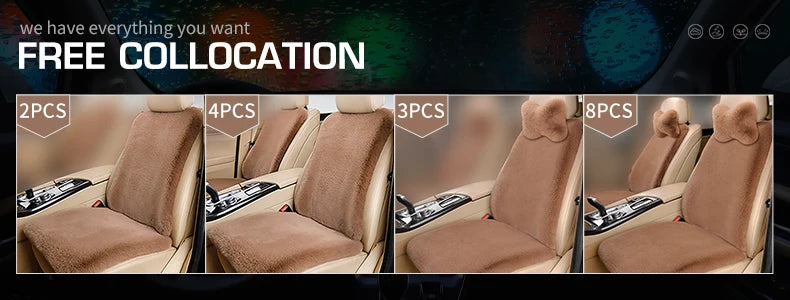 APPDEE universal winter car seat cushion imitation rabbit fur car seat cover thick plush soft and warm