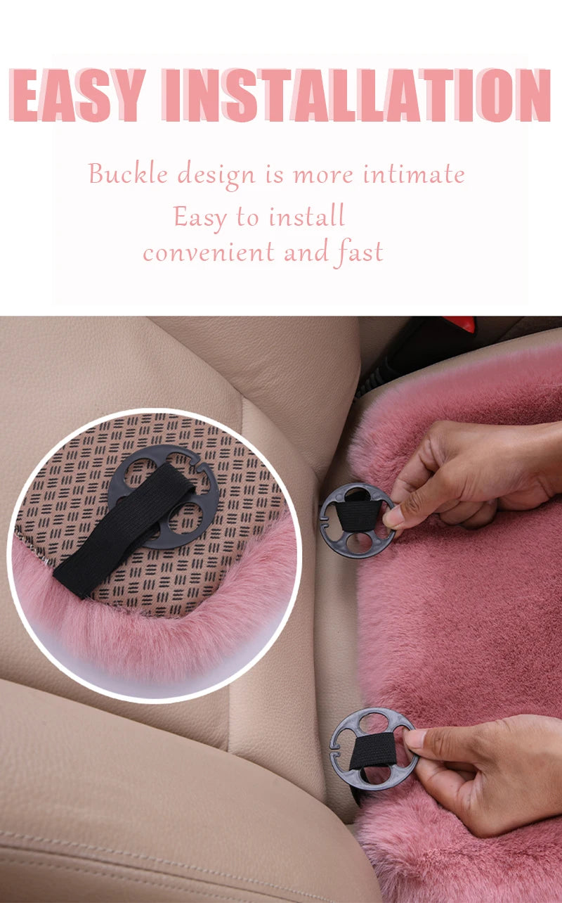 APPDEE universal winter car seat cushion imitation rabbit fur car seat cover thick plush soft and warm