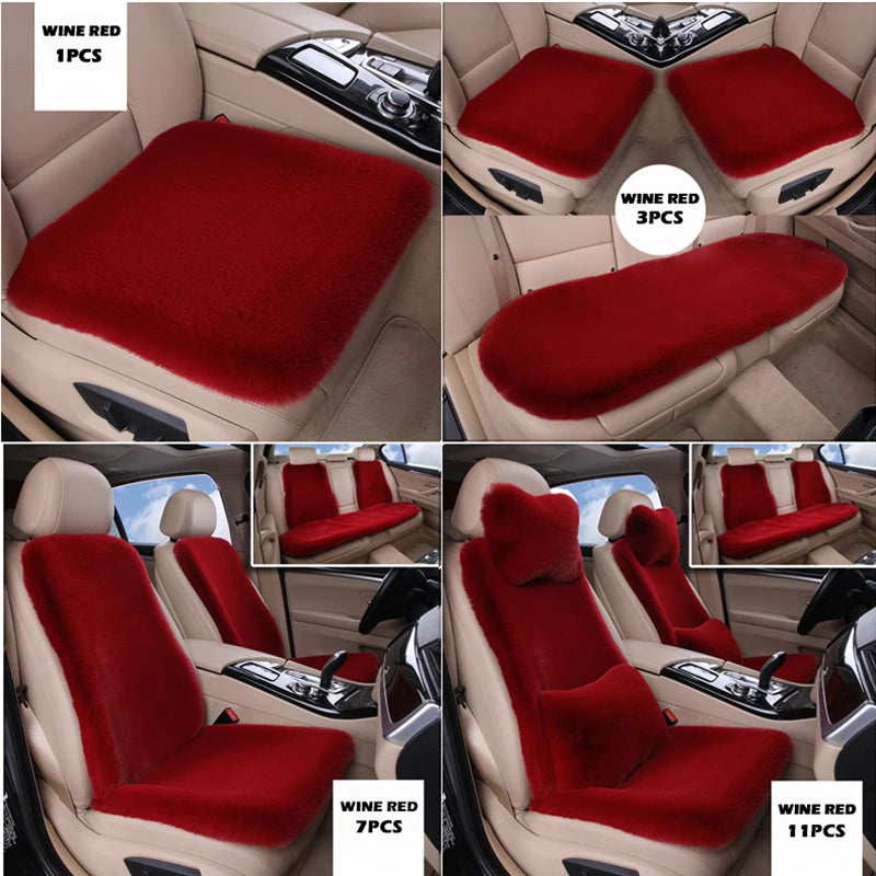 APPDEE universal winter car seat cushion imitation rabbit fur car seat cover thick plush soft and warm
