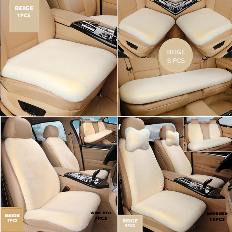 APPDEE universal winter car seat cushion imitation rabbit fur car seat cover thick plush soft and warm