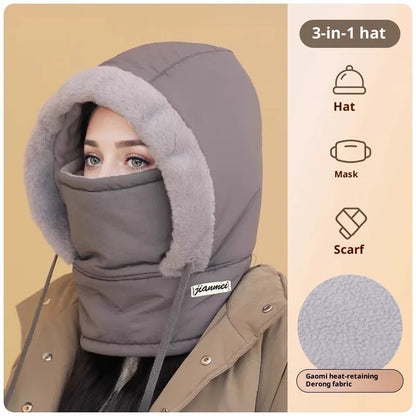 Cold-proof Ushanka Thick Mask Integrated Wind-proof Cap