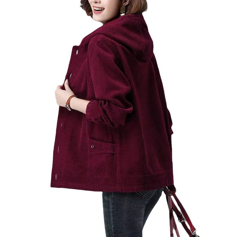 Corduroy Thickening Minimalist Oversized Loose Coat