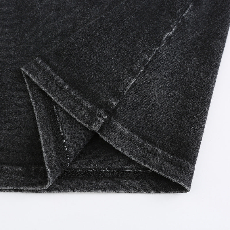 Made Old Short Sleeve Men's Cotton Off Shoulder Tide Crewneck T-shirt