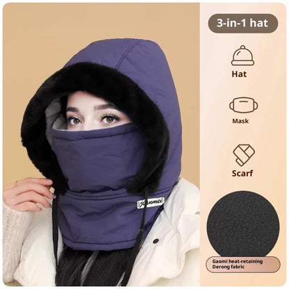 Cold-proof Ushanka Thick Mask Integrated Wind-proof Cap