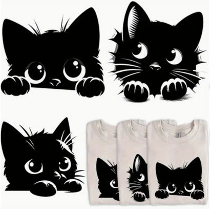 Little Black Cat Peeks At Heat Transfer Printing